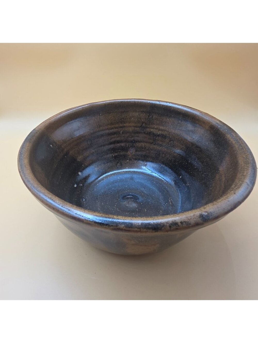 Studio Art Pottery Serving Bowl Earthy Brown Glaze Signed Richard Shanks 2008